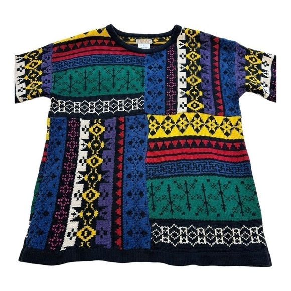 Esprit Colour Block Patchwork Design Y2K Sweater - Size Medium - Picture 4 of 11